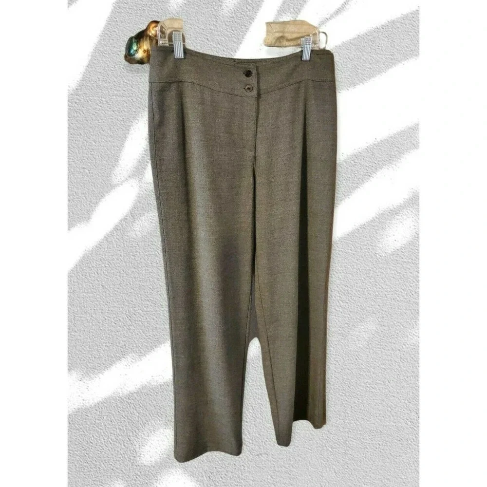 Chico's Gray Polyester Rayon Blend Dress Pants Flat Front Sz 1.5 32W X 32L EUC